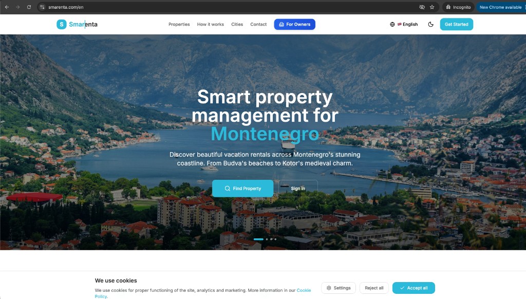 Smarenta homepage screenshot